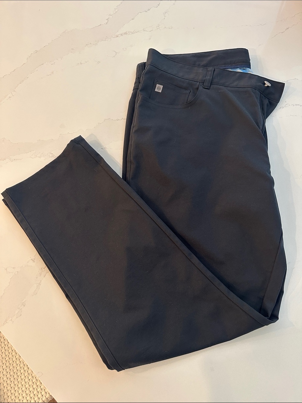 Peter Millar Men's Slim Stretch Pants - Black 40/32